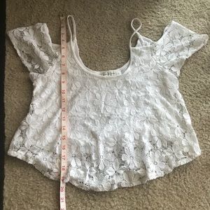 Abercrombie white lace crop top & off the shoulder